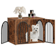 thumbnail image 4 of Hzuaneri Wooden Dog Crate Furniture, 31.5" Indoor Dog Kennel with Cushion, Dog Cage for Small Medium Dogs, Decorative Pet House Side End Table, Chew-Resistant, Rustic Brown, 4 of 8