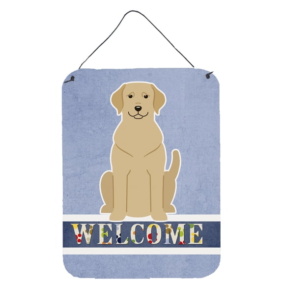 Carolines Treasures BB5636DS1216 Yellow Labrador Welcome Wall or Door Hanging Prints