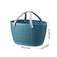 thumbnail image 3 of Hand Woven Plastic Shopping Basket with Handles for Groceries, Laundry, Snacks and Picnic Storage, 3 of 6