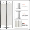 thumbnail image 3 of NiamVelo 4 Panel Room Dividers, 6FT Steel Frame Screen Folding Privacy Divider Partition for Home Office Bedroom, Beige, 3 of 7