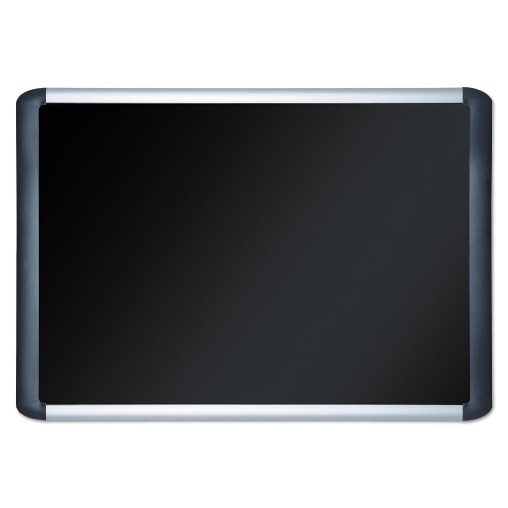 MasterVision MVI030301 36 in. x 24 in. Soft-Touch Bulletin Board - Black Fabric Surface, Black Aluminum Frame