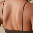 thumbnail image 6 of lcziwo Ribbed Bralettes for Women Thin Spaghetti Straps V Neck No Underwire Bras Seamless Plunge Bra Everyday Bralette Coffee M, 6 of 6