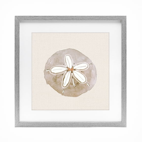 Stupell Industries Rustic Lodge Serene Beige Sand Dollar Gray Framed Print Under Glass, 13 x 13, by Lanie Loreth