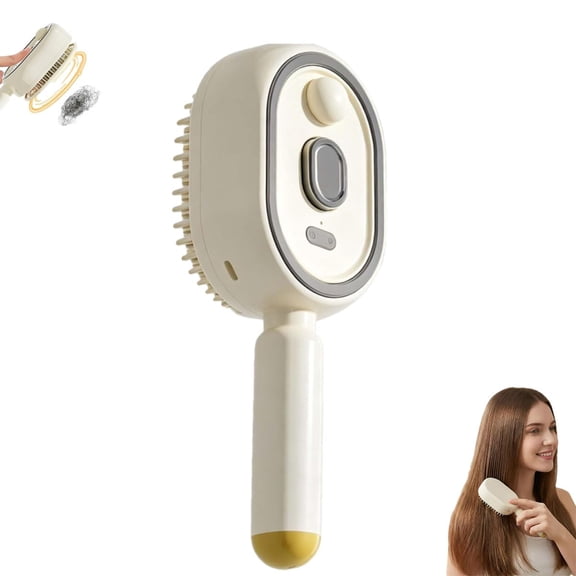2026 New Electric Steam Brush for Hair – Rechargeable Steam Hair Straightener, Detangling Brush for Short Hair, Reduces Frizz, Nourishes & Anti-Static