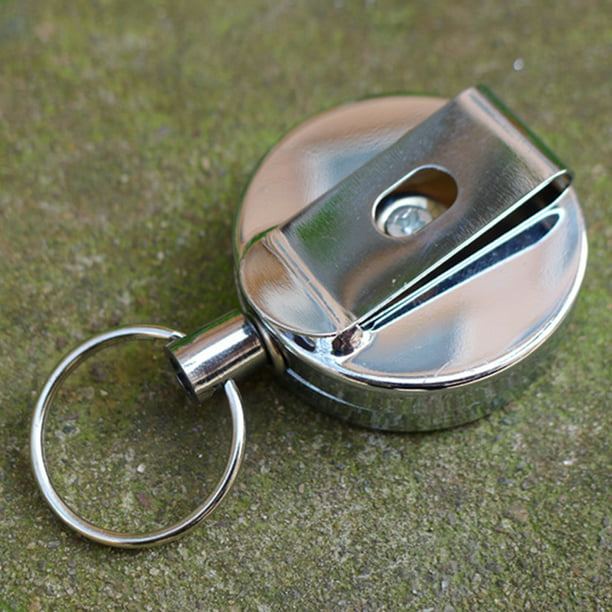 Metal Retractable Pull Key Chain Lanyard Tag Card Badge Holder Reel Recoil  Belt Clip Skull type 4 cm diameter 
