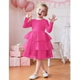 thumbnail image 5 of Arshiner Toddler Tutu Dress Girls Long Sleeve Fall Winter Tiered Formal Party Tulle Dresses for Kids, 5 of 5
