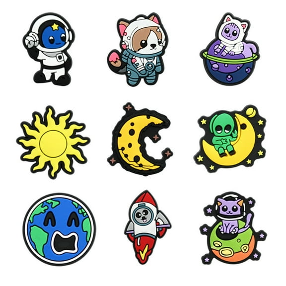 Cartoon Planet Pvc Soft Rubber Shoes Decorative Buckle Hole Shoes Flower Shoe Buckle DIY Shoe Accessories