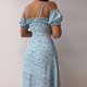 thumbnail image 5 of Moda Mujer Verano Casual Cuello en V Estampado fuera del hombro Vestido de manga corta Fridja  bnh4398, 5 of 5