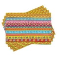 thumbnail image 1 of Ambesonne Colorful Place Mats Set of 4, Stripes with Hearts, Standard Size, Multicolor, 1 of 6