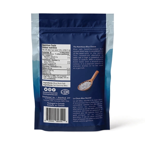 Eupherbia Blue Salt, Coarse Refill, Rare Mineral Salt, High Potassium, Lower Sodium, 2lb (32 oz)