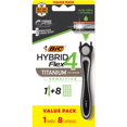 thumbnail image 1 of BIC Flex 4 Hybrid Disposable Razors for Men, Sensitive Skin Razor For a Smooth and Close Shave, 1 Handle and 8 Cartridges With 4 Blades, 1 of 15