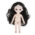 thumbnail image 1 of 13 articudo articudo móvil desnudo articuda cuerpo de muñeca con peluca de cabellero accesorio de piezas de bricoje 16cm Cabello negro Yotijar BJD Doll Body, 1 of 7