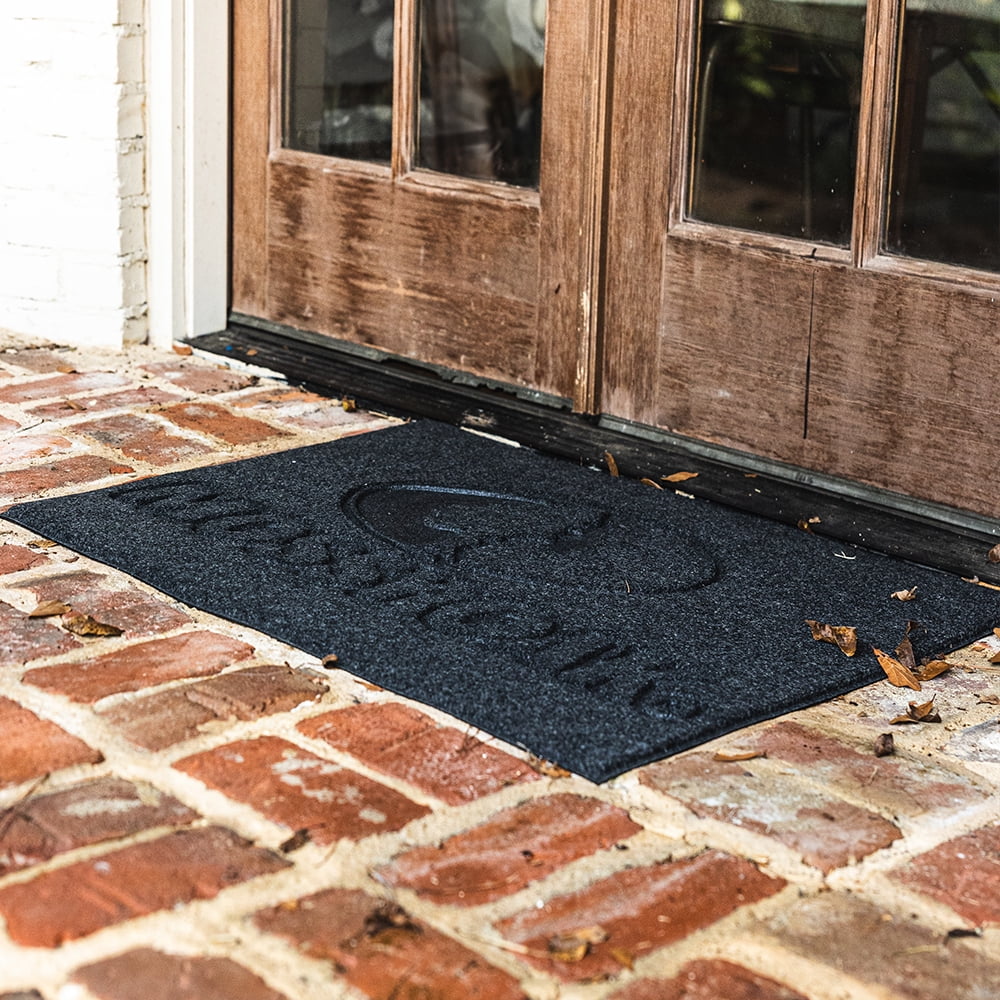 Mossy Oak Impressions Recycled Rubber Indoor Outdoor All Weather Non-slip Doormat, Onyx, 2' x 3'