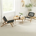 thumbnail image 4 of Gymax 2PCS Mid Century Modern Teak Wooden w/Handwoven Cordage Seat Backrest for Patio, 4 of 10