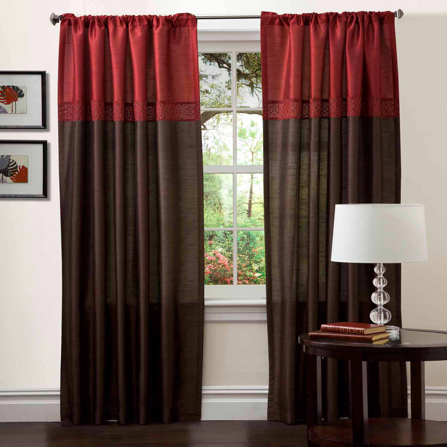 Lush Decor Geometrica Red Window Curtains, Pair, 54" x 84" Walmart
