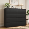 thumbnail image 3 of Hassch 8 Drawer Dresser for Bedroom, Chest of Drawers, Clothes Storage Organizer for Living Room, Hallway, Black, 3 of 8