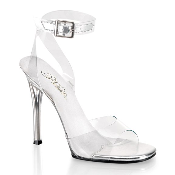 4 1/2" Heel Wrap Around Sandal - Clear/Clear, 5
