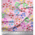 thumbnail image 1 of Soimoi Poly Georgette Fabric Lilac Floral Fabric Prints by Yard 52 Inch Wide, 1 of 3