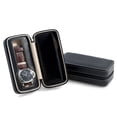 thumbnail image 2 of Bey-Berk International BB591BLK Black Leather Two Watch Travel Case with Form Fit Compartments, 2 of 2