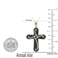 thumbnail image 2 of Dazzlingrock Collection 0.60 Carat (ctw) Round Black & White Diamond Cross Pendant for Unisex with 18 Inch Silver Chain in 10K Yellow Gold, 2 of 3