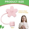 thumbnail image 4 of Cubierta de puntas de pajita, tapones de paja portátiles reutilizables a prueba de polvo de PVC PP de silicona para familias de niños (Sakura [sin pajita]), 4 of 6