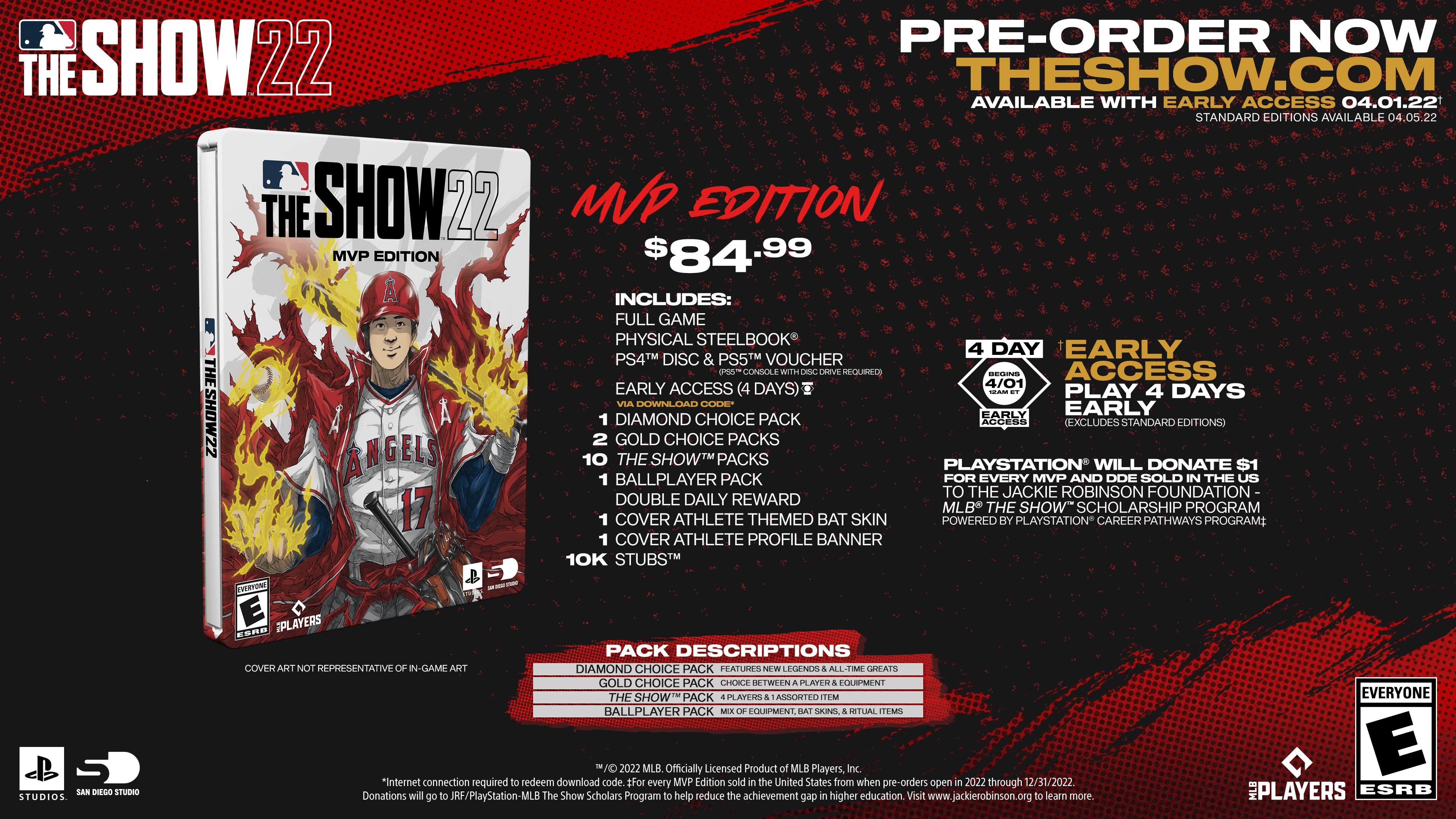 MLB The Show 22 MVP Edition, Sony, Playstation 4 with Playstation