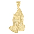thumbnail image 3 of Auriga Fine Jewelry 10K Gold Two-Tone Textured Praying Hands Religious Charm Pendant for Men, 3 of 4