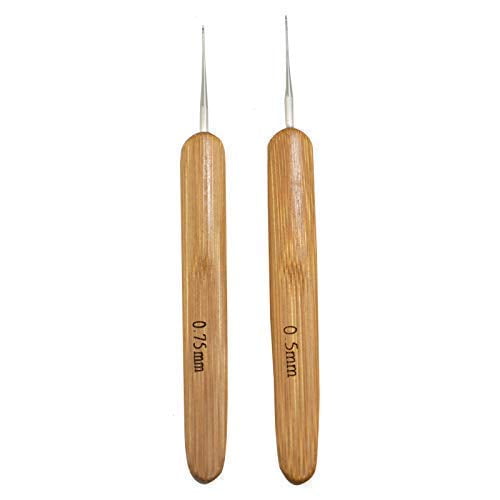 Dreadlocks Crochet Hook For Hair Locs Crochet Needle Steel Crochet Hook Lock For Braid Craft 2pcs 0 5mm 0 75mm Bamboo Handle Walmart Com Walmart Com