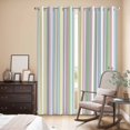 thumbnail image 3 of Colorful Striped Kitchen Curtains 84 Inch Length, Farmhouse Rainbow Color Stripes Grommet Top Bedroom Living Room Curtains, Light Filtering Cafe Curtain Drapes 2 Panels Set 84''x84'', 3 of 9