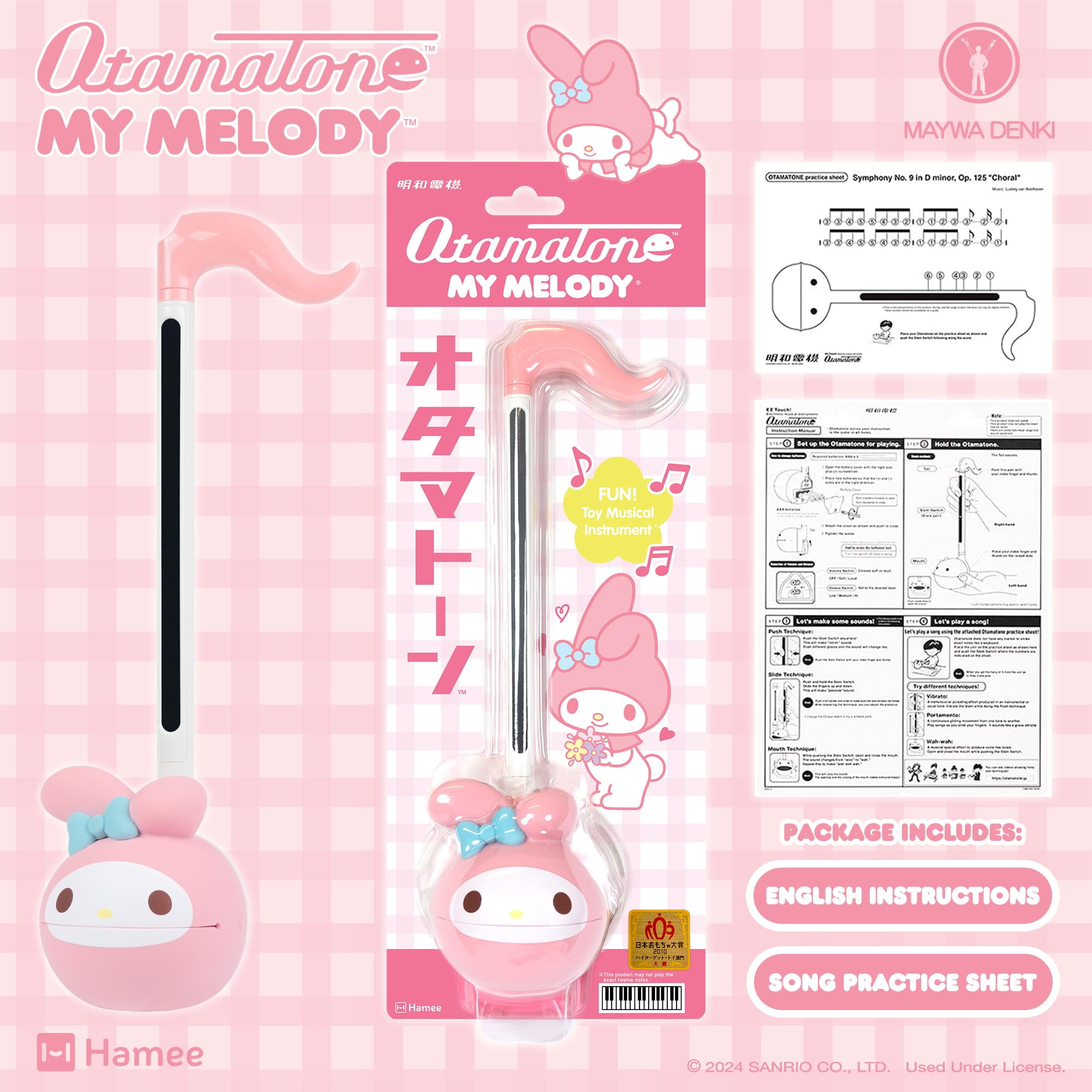 Otamatone Sanrio Hello Kitty & Friends Electronic Musical Instrument Toy for Children Unisex Adults - My Melody