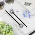 thumbnail image 3 of Motique Accessories Black Wooden Hair Sticks with Rhinestone Flowers for Adult Females, 2 Pieces, 3 of 4