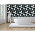 thumbnail image 2 of MuralsPrint Bravissimo Navy Blue Tulips Peel and Stick Wallpaper - 24'' inch x 10'ft, 2 of 4