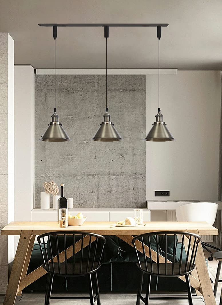 KAYYELAMP 1x Plug in Cable Track Rail, 2X Adjustable Cord Bronze Track Lighting Fixtures E26 Base H-Type Vintage Design for Kitchen Loft(No Bulb)