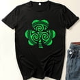 thumbnail image 2 of Pompotops Mode Femmes T-Shirt Décontracté Col Rond Imprimé Saint-Patrick Manches Courtes Ample Blouse, 2 of 3