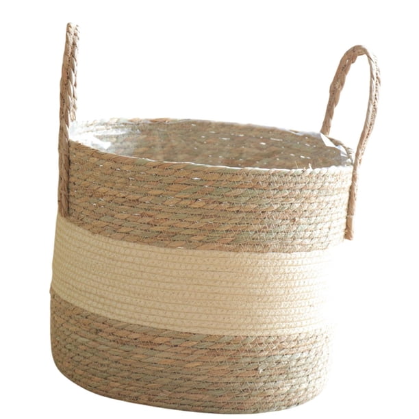 Cesta tejida para macetas, cesta de almacenamiento, adorno decorativo para el hogar con acabado impermeable Estilo F