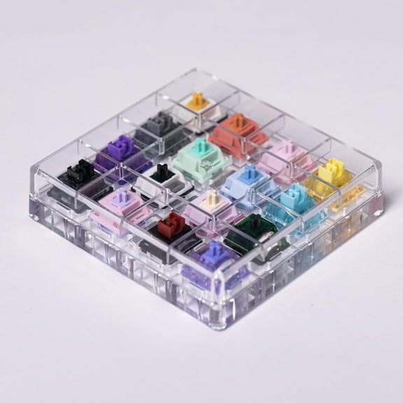 YUYAN-Akko 16-Key Switch Tester Mechanical Keyboards Acrylic Testing Tool Mechanical Keyboard Switches with Dust-Proof Cover