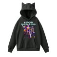 thumbnail image 1 of pop Huntrix Print Cat Ears Hoodie with De-mon Sweatshirt HUNTRX Trendy Pullover All-over Print Fashion Casual Long Sleeve Sweatshirt Pullover Casual Streetwear 2XL, 1 of 4
