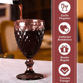 thumbnail image 2 of Juego 6 Copas Vino Agua Cristal Labrado Vidrio, Violeta, 2 of 5
