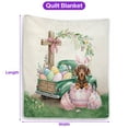 thumbnail image 5 of Easter Egg Dachshund Bunny Ear Welcome Spring Truck Quilt Blanket Wiener Dog Lover Gifts Idea Cozy Comforter Throw Blanket - 12002, 5 of 5