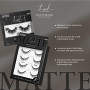KISS Lash Couture Faux Mink 3D Matte Black, False Eyelashes, Matte Silk, 14mm, 1 Pair