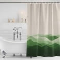 thumbnail image 4 of Green Beige Ombre Waterproof Fabric Shower Curtain,Minimalist Ocean Waves Linen Waterproof Fabric Shower Curtain for Bathroom Curtains Bathtubs Hotel Shower Curtains with 12 Hooks Standard 60x72, 4 of 8