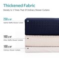 thumbnail image 5 of Cocosity Waffle Textured Polyester Fabric Heavy Duty Shower Curtains & Liners & Hooks - Blue 72"x72", 5 of 7