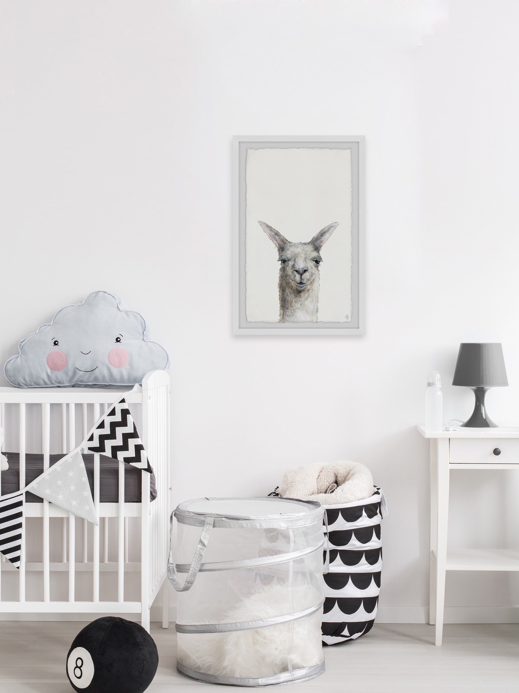 Marmont Hill Mischievous Llama Framed Wall Art, 24.00" x 1.50"