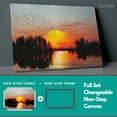thumbnail image 2 of Colorful Landscape Sunset, Trees, Lake and Birds Blue and Orange Color Sky insigne Wrapped Wall Art Picture Print Canvas, 2 of 8