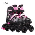 thumbnail image 4 of Patins à Roues Alignées Réglables pour Femmes, Haute Élasticité, Résistants à l'Usure, Patins à Roulettes Résistants à l'Usure, Chaussures de Patinage Antichoc, Filles Débutantes, Rose/s, 4 of 8