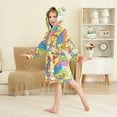 thumbnail image 2 of FORMRS Niños Bathrobe Unisex Hooded Robe Soft Plush Pajamas Sleepwear, Size 7-9T, Vibrant Dinosaur, 2 of 7