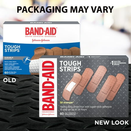 Bandages Extra Large Tough Strips - Band-Aid Brand Tough Strips Adhesive Bandage, All One Size, 60 ct