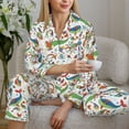 thumbnail image 6 of Daiia Sea Animals 1 for Women's Long-Sleeved Pajama Set – Soft & Comfortable Sleepwear Button-Up Pajamas Cozy Lounge Wear-Medium, 6 of 7
