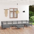 thumbnail image 1 of vidaXL 8 Piece Garden Lounge Set Grey Solid Wood Pine, 1 of 8