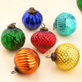 thumbnail image 1 of Adornos navideños, estante indio, cristal multicolor, 8 cm, 6 piezas, 1 of 8